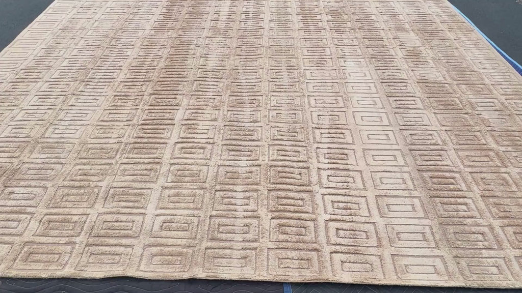 RH Rajouri Silk & Wool Rug – 12' × 15' Bronze | Silk | Hand-Knotted | 100 Knots Per Square Inch | Made in Nepal