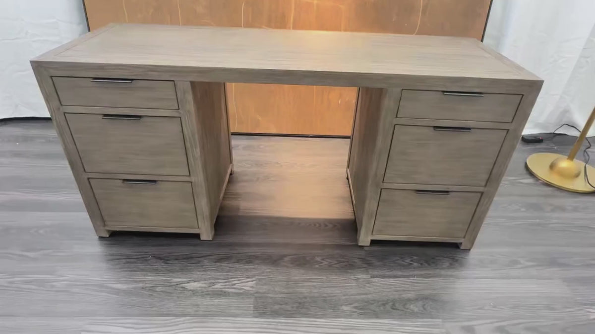 RH Laguna Storage Desk – Grey Driftwood
