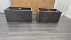 RH Paxos Square Planter – Size F 39½"W × 19½"D × 19½"H | Carbon | Set of 2 | Upscale Staging