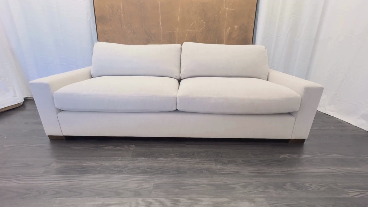 RH Maxwell 8' Classic Sofa — 2-Cushion | Perennials Performance Linen Weave | Dove