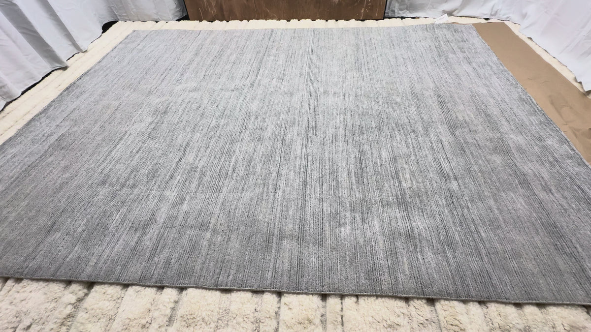 RH Performance Rug – Approx. 9' × 12' Marled Ocean (Attributed) | Hand-Loomed Performance Construction | Textural Contemporary Design