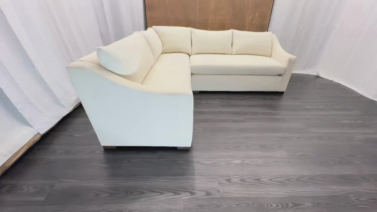 RH Belgian Classic Slope Arm Left-Arm Bench-Cushion L-Sectional
