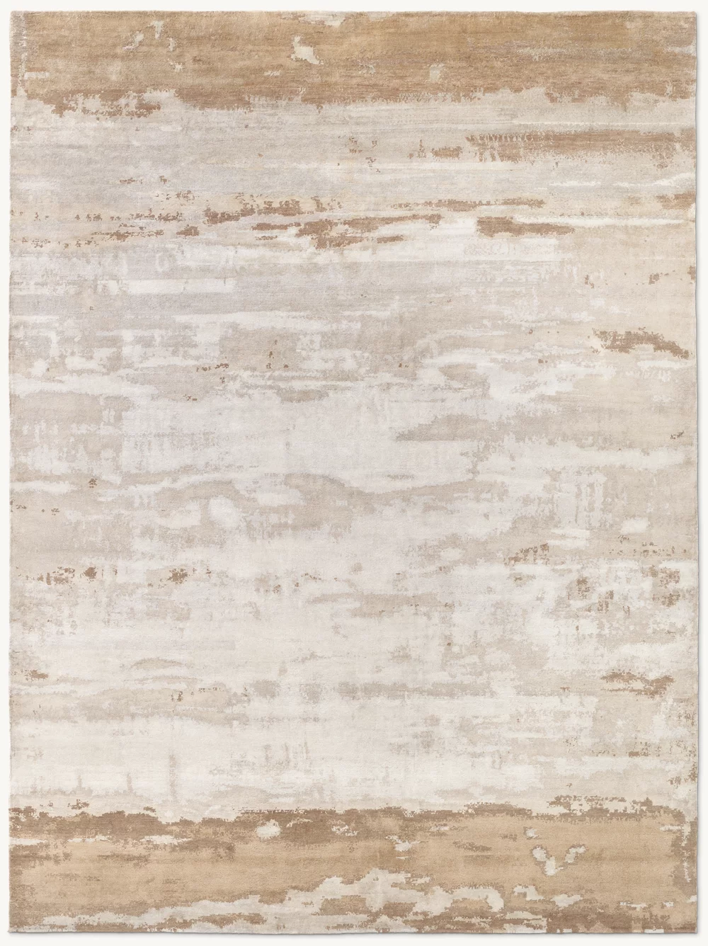 RH Suvali Silk & Wool Rug – 10' × 14' Wheat Multi | 90% Silk | Hand-Knotted | 84 Persian Knots Per Square Inch