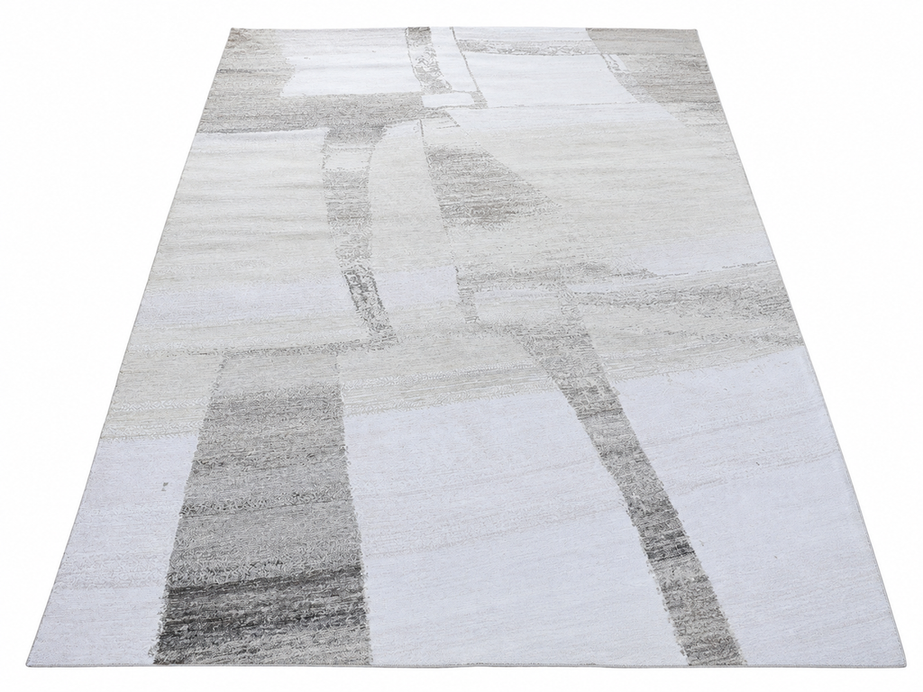 RH Nihal Wool Rug – 10' × 14' Multi Grey | 100% Hand-Spun Wool | Hand-Knotted | Abstract Geometric Design | Made in Nepal