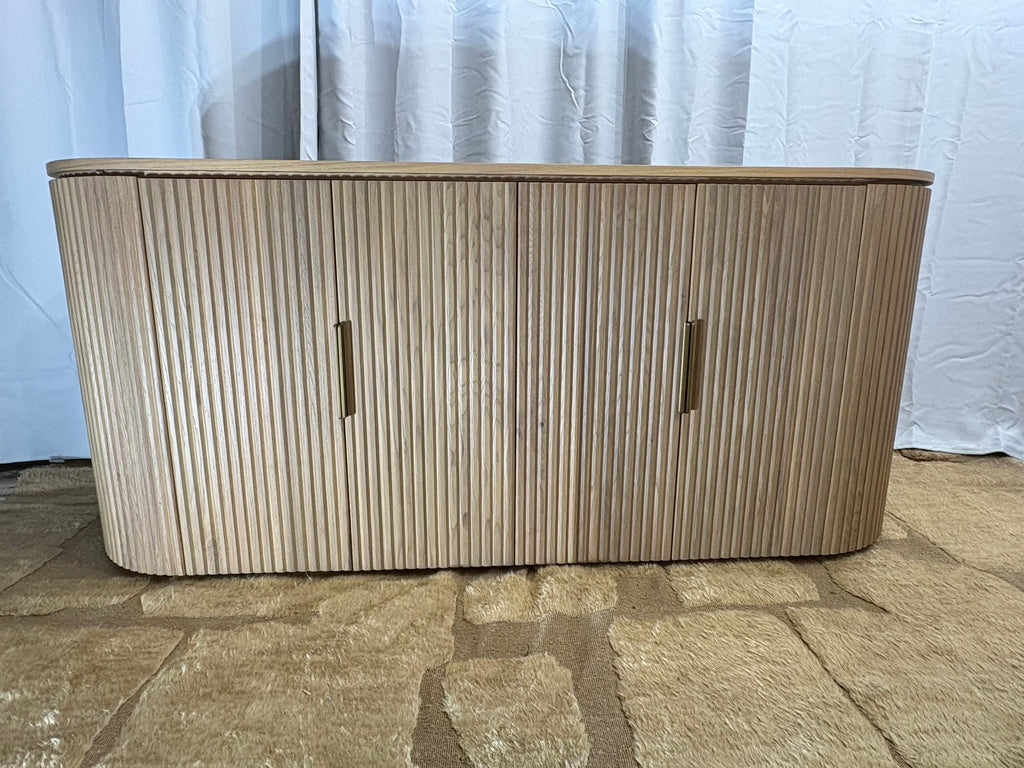 RH Byron 4-Door Sideboard — 84” Light Oak | Reeded American White Oak | Artisan Crafted (2 of 3)