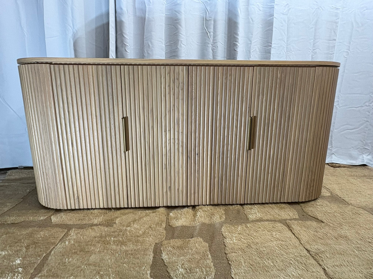 RH Byron 4-Door Sideboard — 84” Light Oak | Reeded American White Oak | Artisan Crafted (2 of 3)