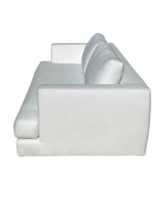 RH Monza Bench-Cushion Sofa – 8’ Luxe Depth in White Performance Linen Weave (Made in Italy)