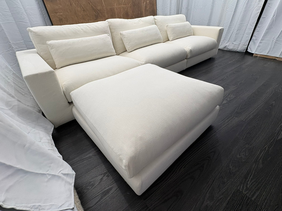 RH Lugano Modular 4-Piece Sectional | Italy | Down | Performance Linen Weave – Natural