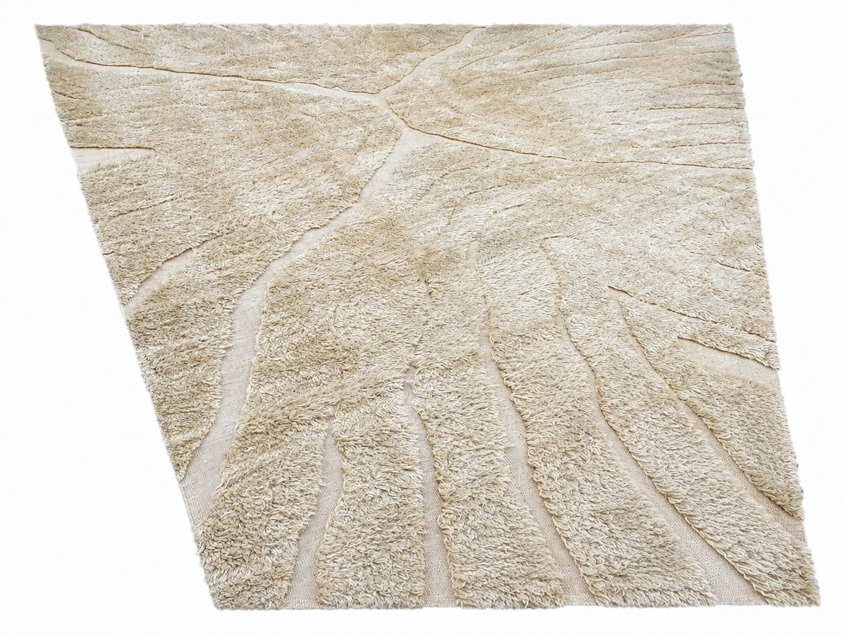 RH Tarras Wool Rug – 10' × 14' Wheat | 100% Hand-Spun Wool | Hand-Knotted | Sculptural High-Low Texture