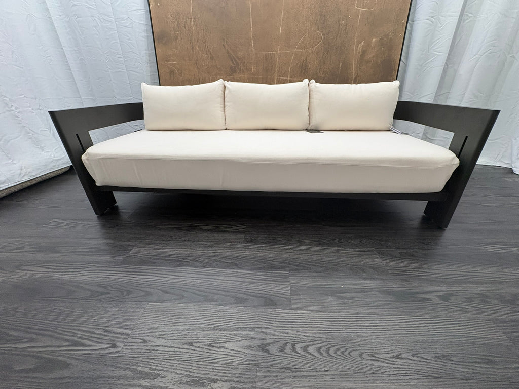 RH Restoration Hardware Matira Aluminum Sofa
Designed by Harrison & Nicholas Condos
84" | Iron Finish | Natural Performance Textured Weave