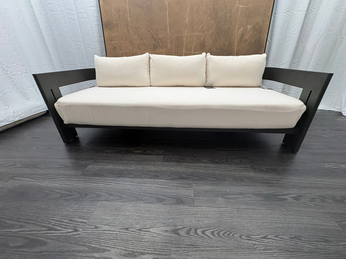 RH Restoration Hardware Matira Aluminum Sofa
Designed by Harrison & Nicholas Condos
84" | Iron Finish | Natural Performance Textured Weave