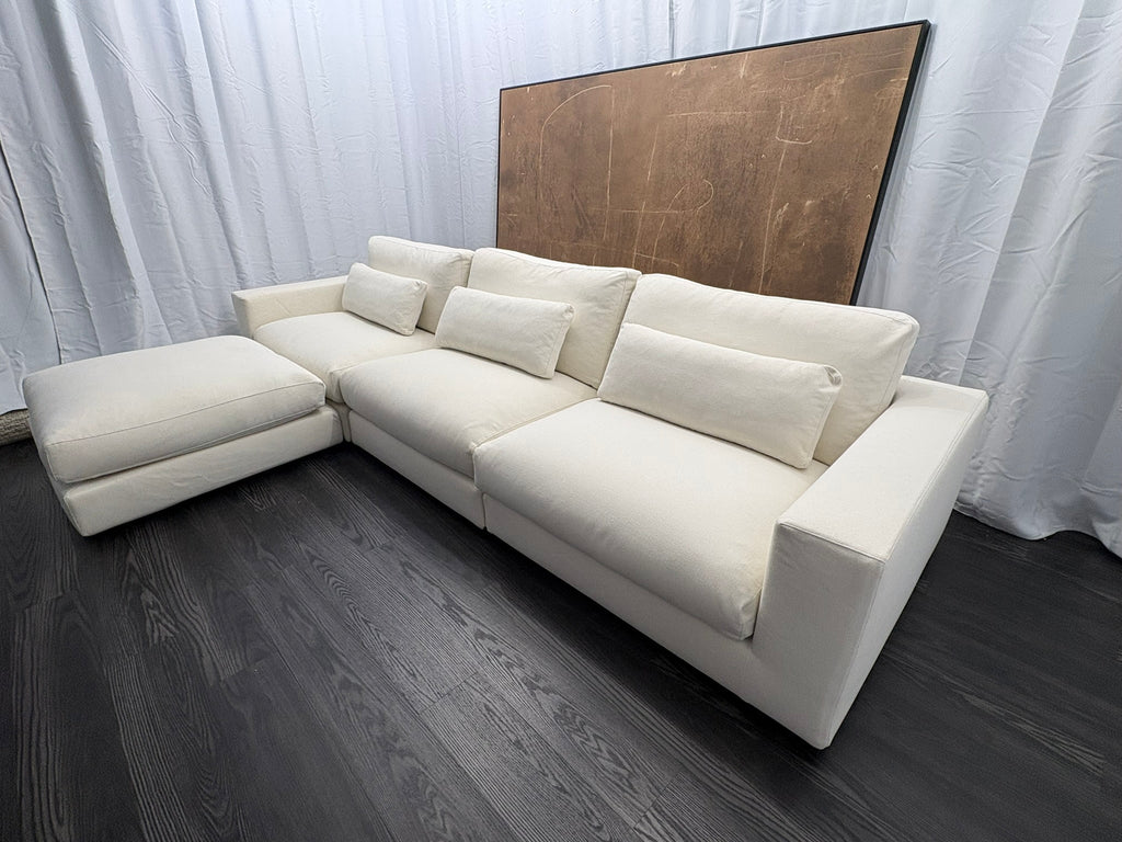 RH Lugano Modular 4-Piece Sectional | Italy | Down | Performance Linen Weave – Natural