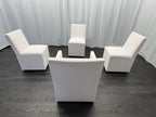 Curated Set of Four RH Ellison Fabric Dining Chairs
Perennials® Performance Textured Linen Weave — White
Recessed Caster Bases