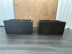 RH Paxos Square Planter – Size F 39½"W × 19½"D × 19½"H | Carbon | Set of 2 | Upscale Staging