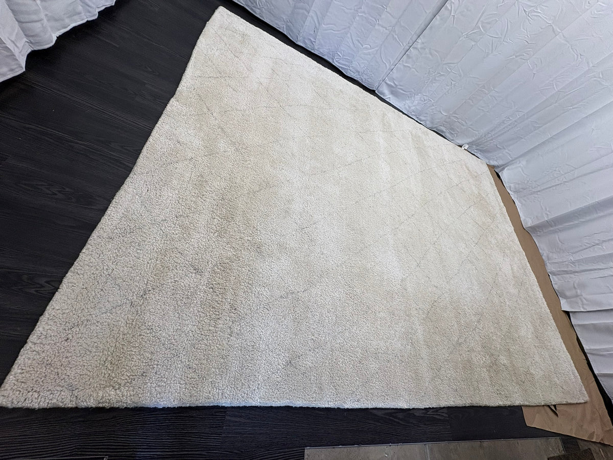 RH Iman Diamond Wool Rug 9x12 - Ivory/Silver