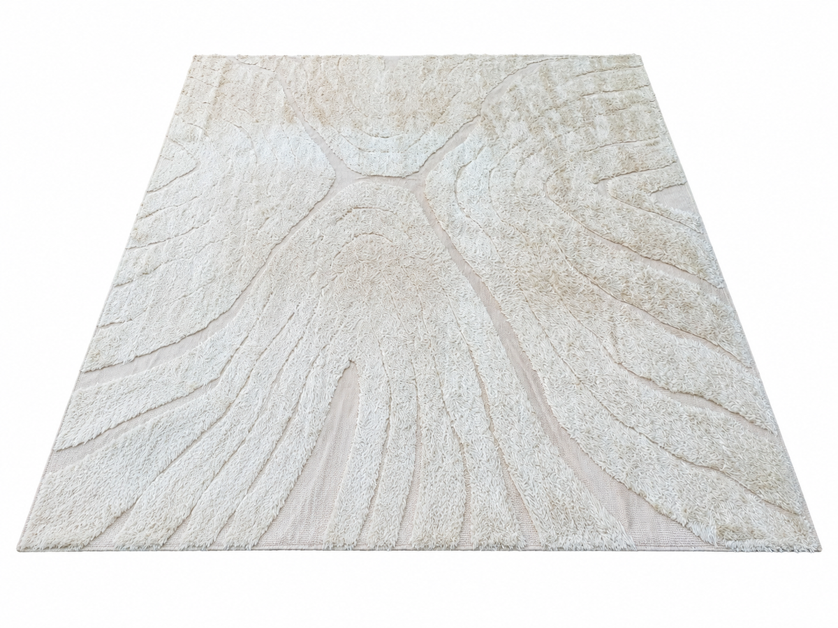 RH Tarras Wool Rug – 10' × 14' Wheat | 100% Hand-Spun Wool | Hand-Knotted | Sculptural High-Low Texture