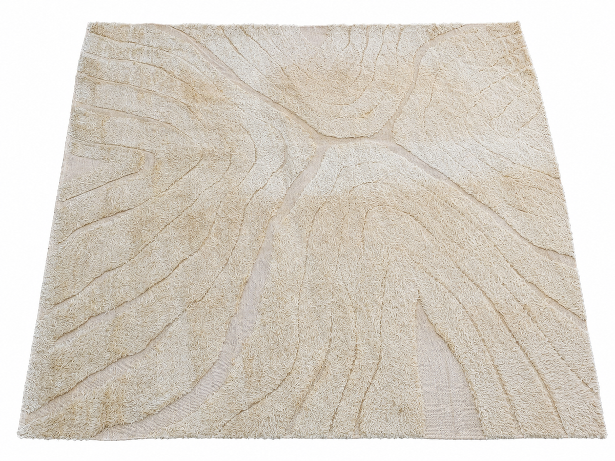 RH Tarras Wool Rug – 10' × 14' Wheat | 100% Hand-Spun Wool | Hand-Knotted | Sculptural High-Low Texture