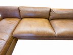 RH Maxwell Leather U-Chaise Sectional – 8' Armless Sofa with Dual Luxe Chaises in Italian Berkshire Leather (Chestnut)
