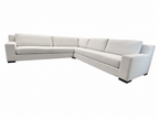 RH Modena Track Arm Left-Arm Bench-Cushion L-Sectional – Perennials Performance Textured Linen Weave in Mist