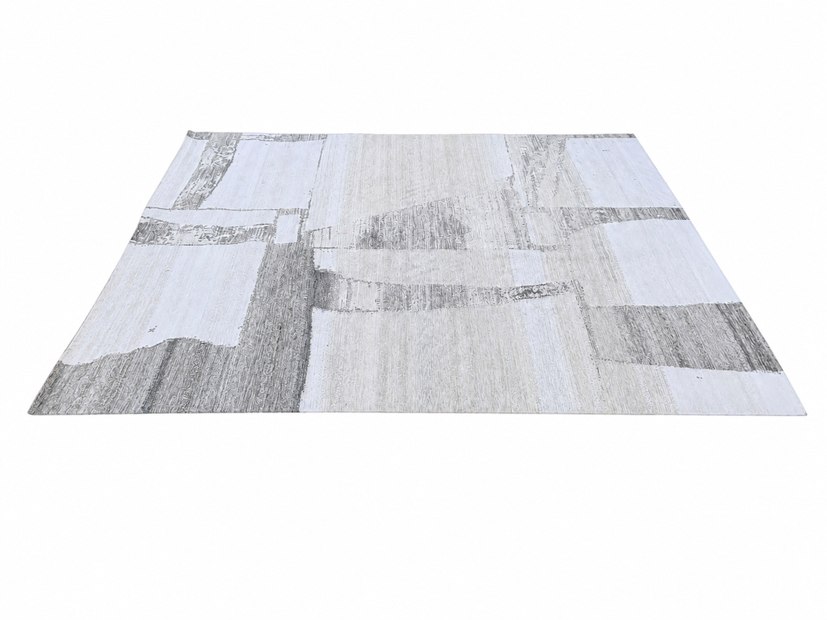 RH Nihal Wool Rug – 10' × 14' Multi Grey | 100% Hand-Spun Wool | Hand-Knotted | Abstract Geometric Design | Made in Nepal