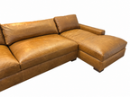 RH Maxwell Leather U-Chaise Sectional – 8' Armless Sofa with Dual Luxe Chaises in Italian Berkshire Leather (Chestnut)