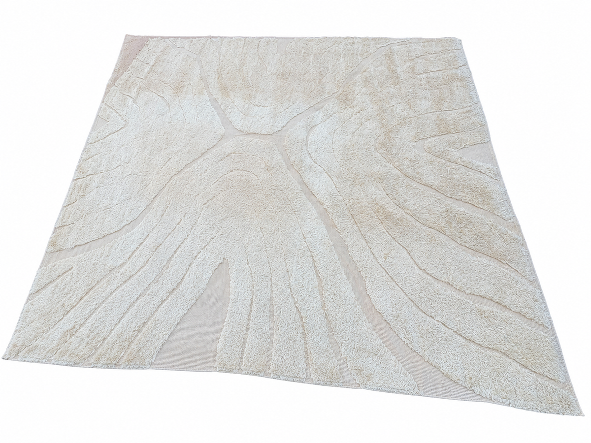 RH Tarras Wool Rug – 10' × 14' Wheat | 100% Hand-Spun Wool | Hand-Knotted | Sculptural High-Low Texture