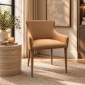 RH Nicola Slope Leather Dining Armchair — Vegan Leather | Cocoa