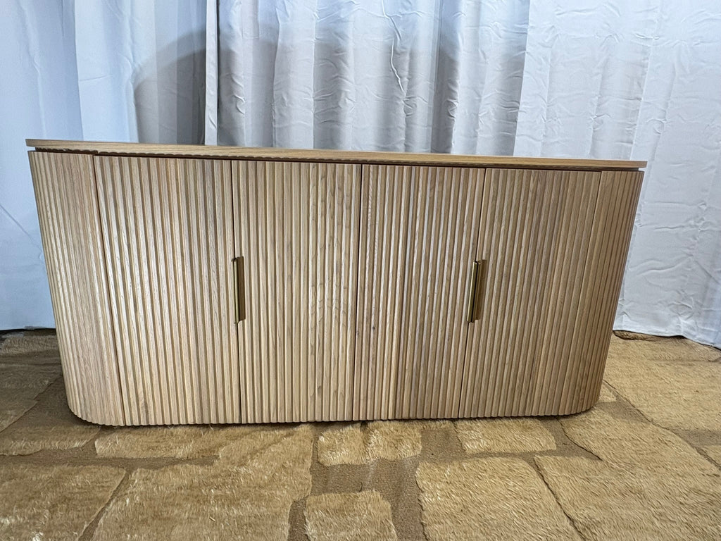 RH Byron 4-Door Sideboard — 84” Light Oak | Reeded American White Oak | Artisan Crafted (2 of 3)