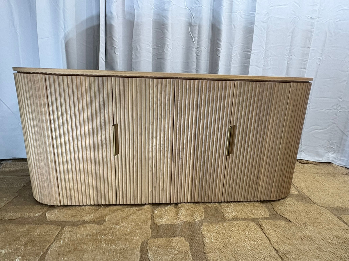 RH Byron 4-Door Sideboard — 84” Light Oak | Reeded American White Oak | Artisan Crafted (2 of 3)