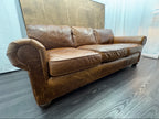 RH Original Lancaster Leather 3-Cushion Sofa – 7' Petite 38"D | Italian Brompton Cocoa | Down-Feather | Pre-Owned