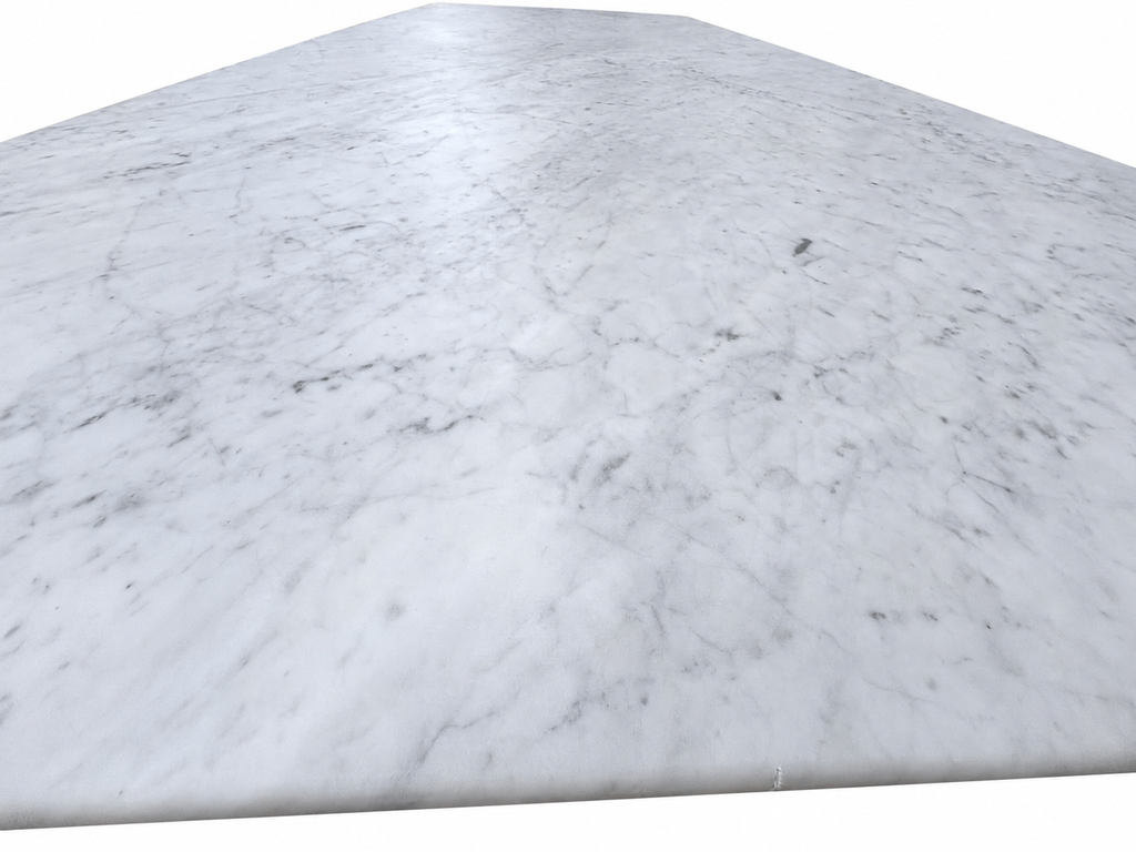 RH Aero Stone Rectangular Dining Table – 120" | Italian Carrara Marble Top | Cast Iron Pedestal Base