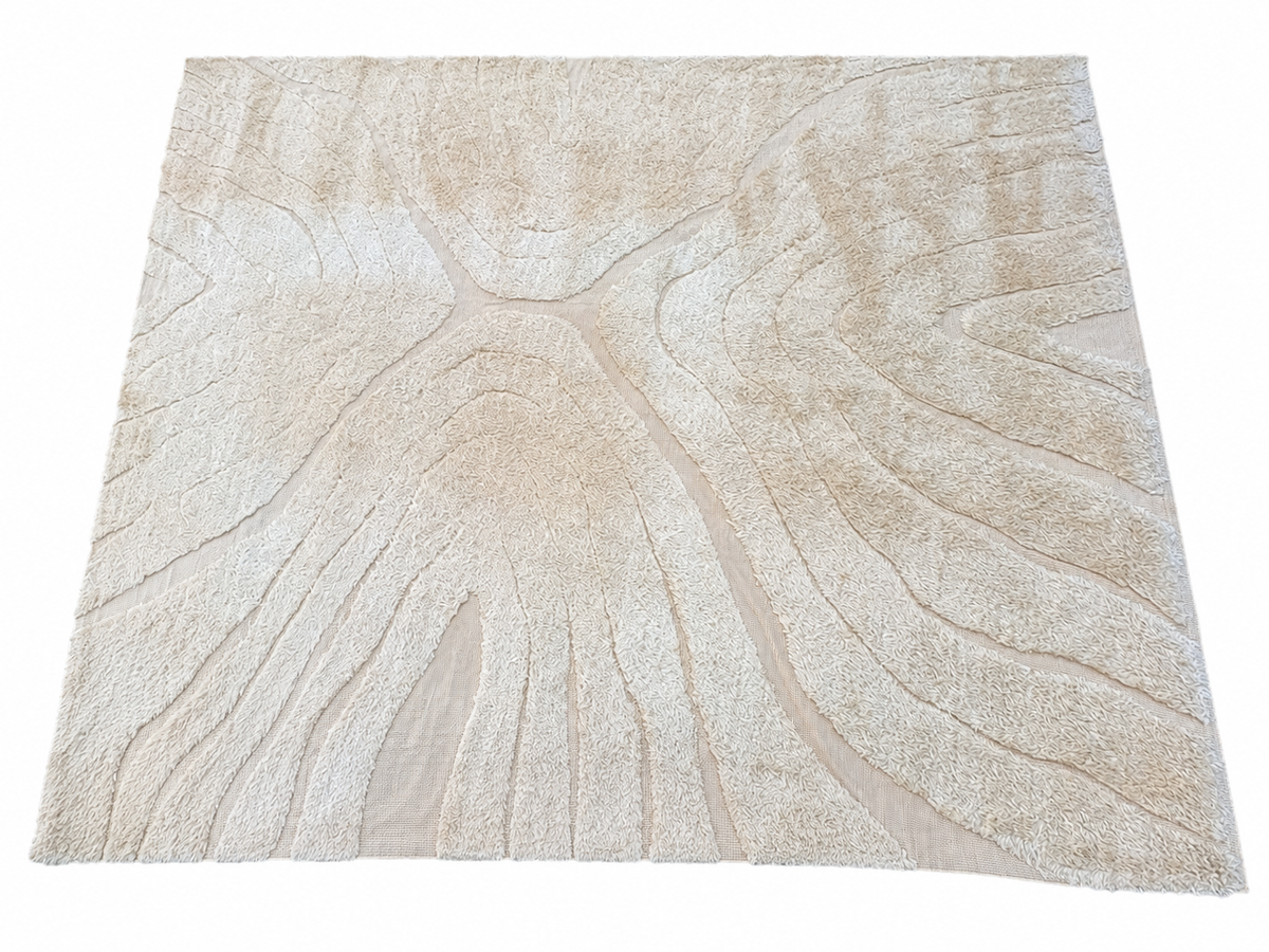 RH Tarras Wool Rug – 10' × 14' Wheat | 100% Hand-Spun Wool | Hand-Knotted | Sculptural High-Low Texture
