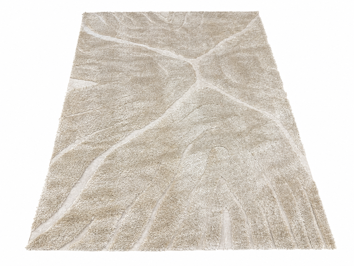 RH Tarras Wool Rug – 10' × 14' Wheat | 100% Hand-Spun Wool | Hand-Knotted | Sculptural High-Low Texture