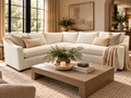 RH Belgian Classic Slope Arm Left-Arm Bench-Cushion L-Sectional