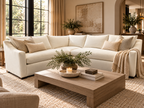 RH Belgian Classic Slope Arm Left-Arm Bench-Cushion L-Sectional