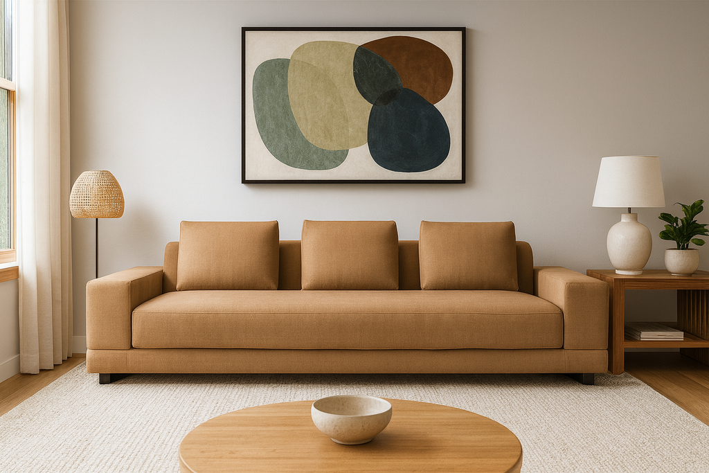 RH Cortona Sofa – 9' Luxe Depth in Holland & Sherry Wool Twill, Camel