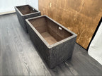 RH Paxos Square Planter – Size F 39½"W × 19½"D × 19½"H | Carbon | Set of 2 | Upscale Staging