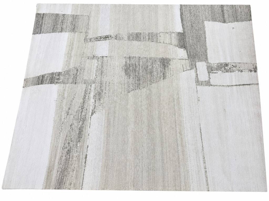 RH Nihal Wool Rug – 10' × 14' Multi Grey | 100% Hand-Spun Wool | Hand-Knotted | Abstract Geometric Design | Made in Nepal