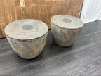 RH Vetro Round Side Table – 21" Diam. × 16"H | Dark Grey | Set of 2 | Pre-Owned