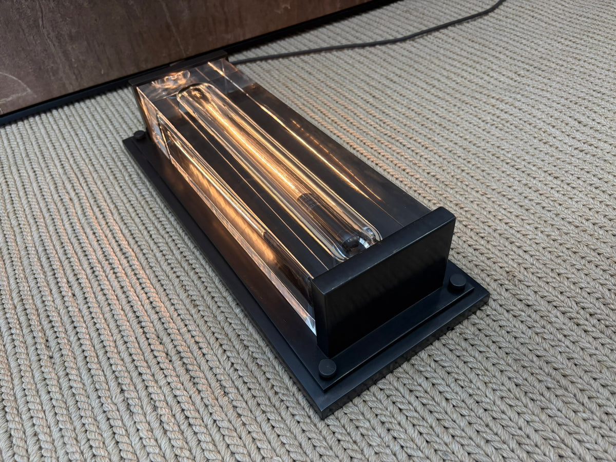 RH Savile Grand Rectangular Sconce Bronze | K9 Crystal Glass & Sand-Cast Brass | Designed by Jonathan Browning