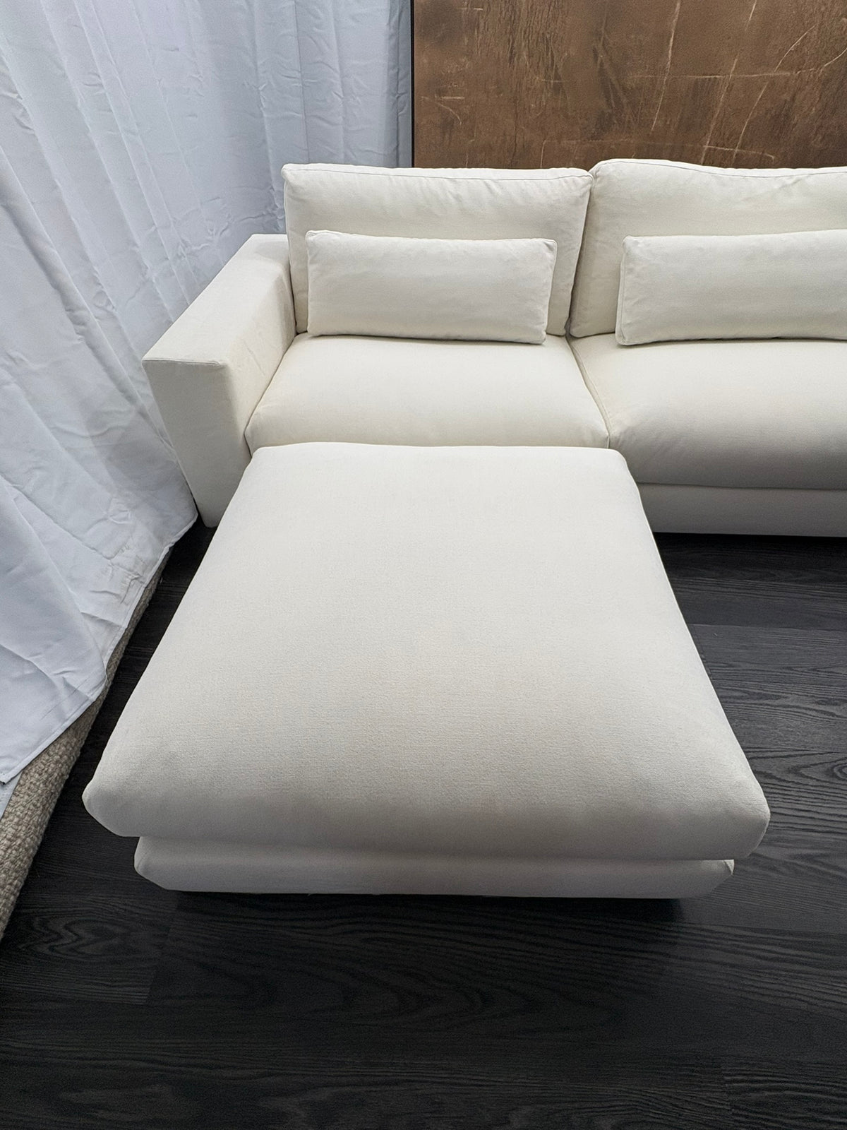 RH Lugano Modular 4-Piece Sectional | Italy | Down | Performance Linen Weave – Natural