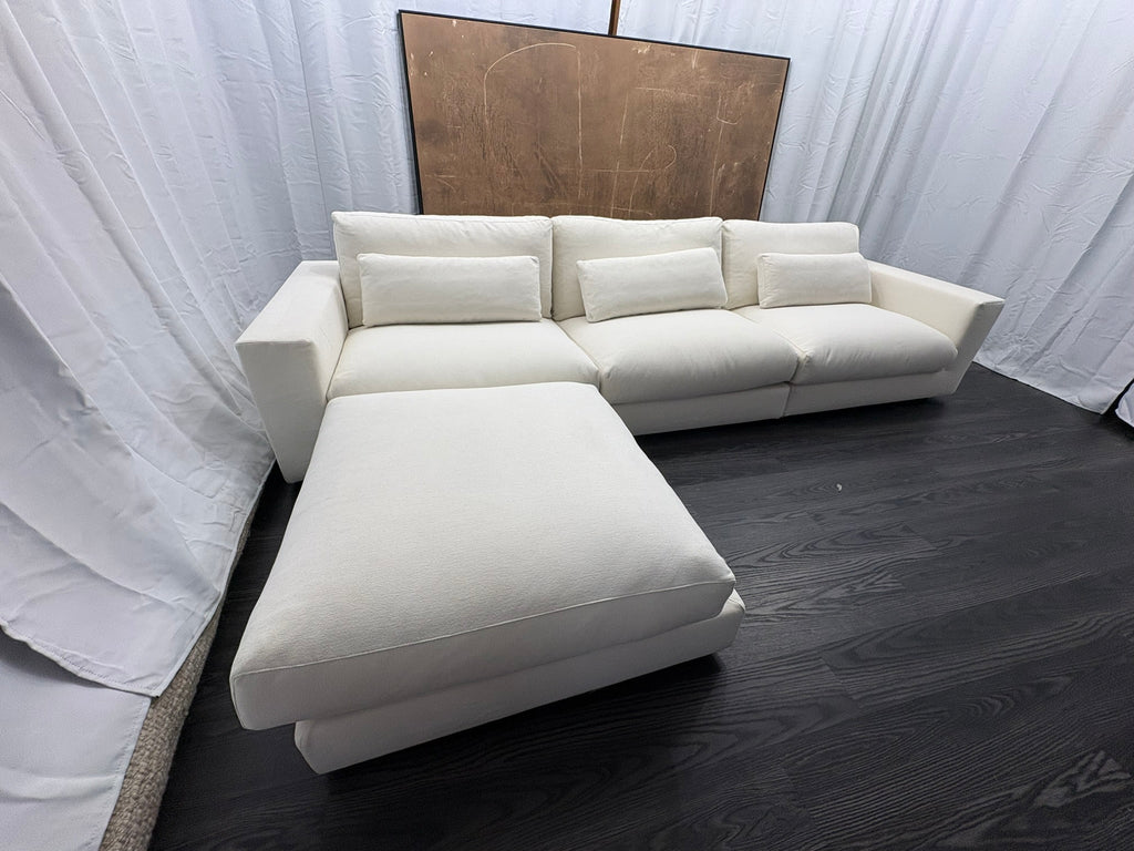 RH Lugano Modular 4-Piece Sectional | Italy | Down | Performance Linen Weave – Natural