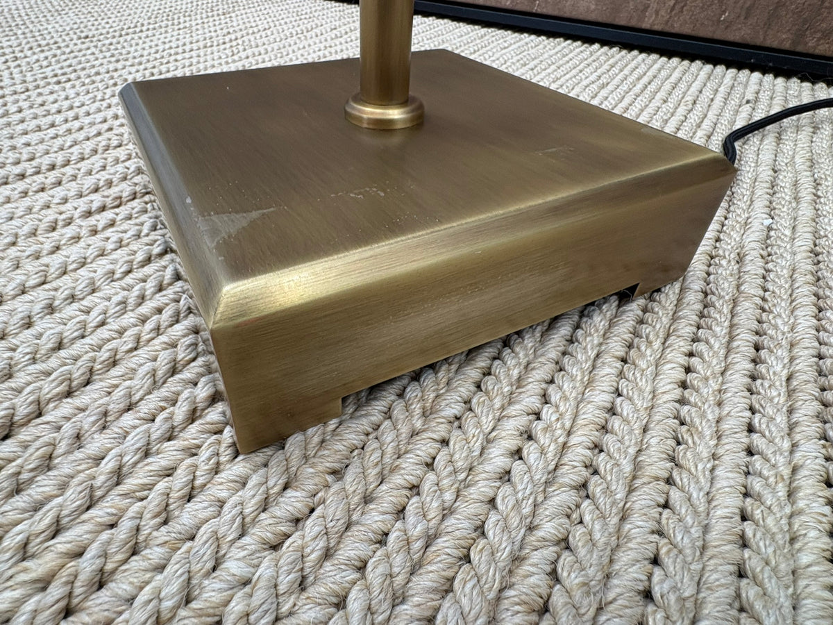 RH Pyramid Telescoping Floor Lamp Vintage Brass | Adjustable Height | Cast Zinc & Steel