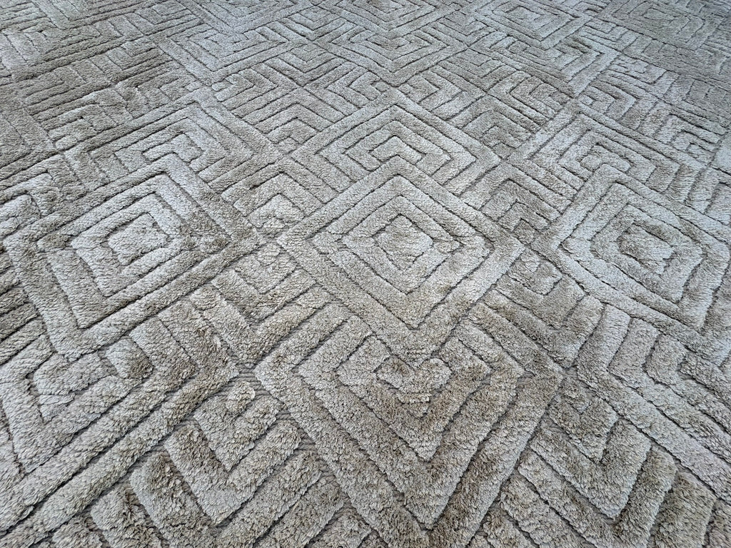 RH Talsari Silk & Wool Rug – 12' × 15' Wheat | Hand-Knotted Silk & Wool | 100 Tibetan Knots Per Square Inch | Made in Nepal
