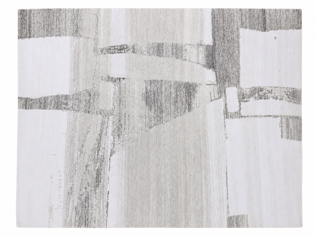RH Nihal Wool Rug – 10' × 14' Multi Grey | 100% Hand-Spun Wool | Hand-Knotted | Abstract Geometric Design | Made in Nepal
