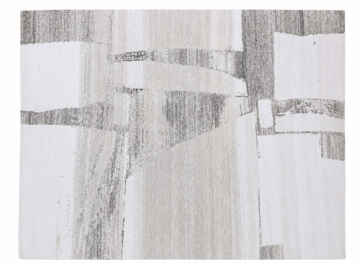 RH Nihal Wool Rug – 10' × 14' Multi Grey | 100% Hand-Spun Wool | Hand-Knotted | Abstract Geometric Design | Made in Nepal